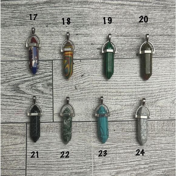 Lot of 24 Crystal & Stone Pendants NEW - Picture 4 of 4